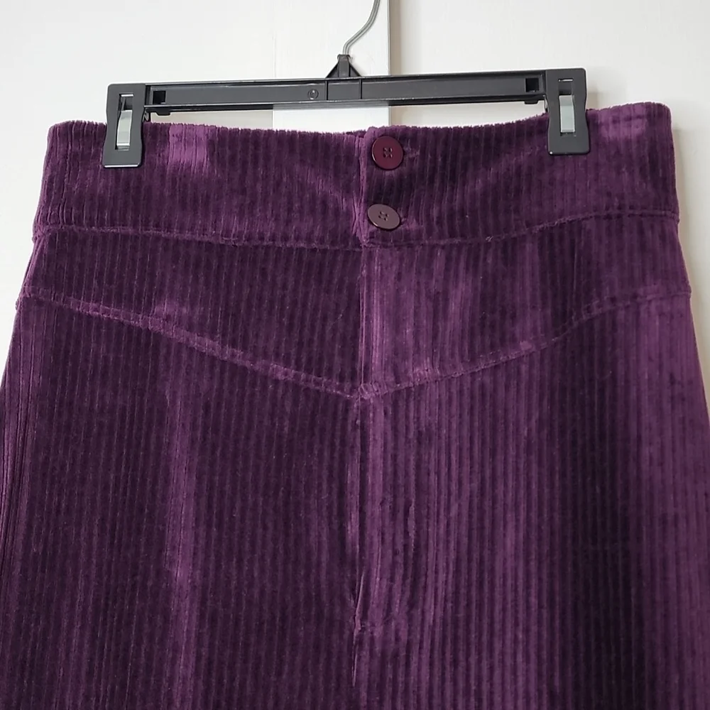 NWT Free People Roxy Purple Ribbed Pencil Midi Skirt Large - Picture 6 of 10